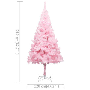 Set Albero Natale Artificiale con LED e Palline Rosa 210 cm PVC  cod mxl 38674