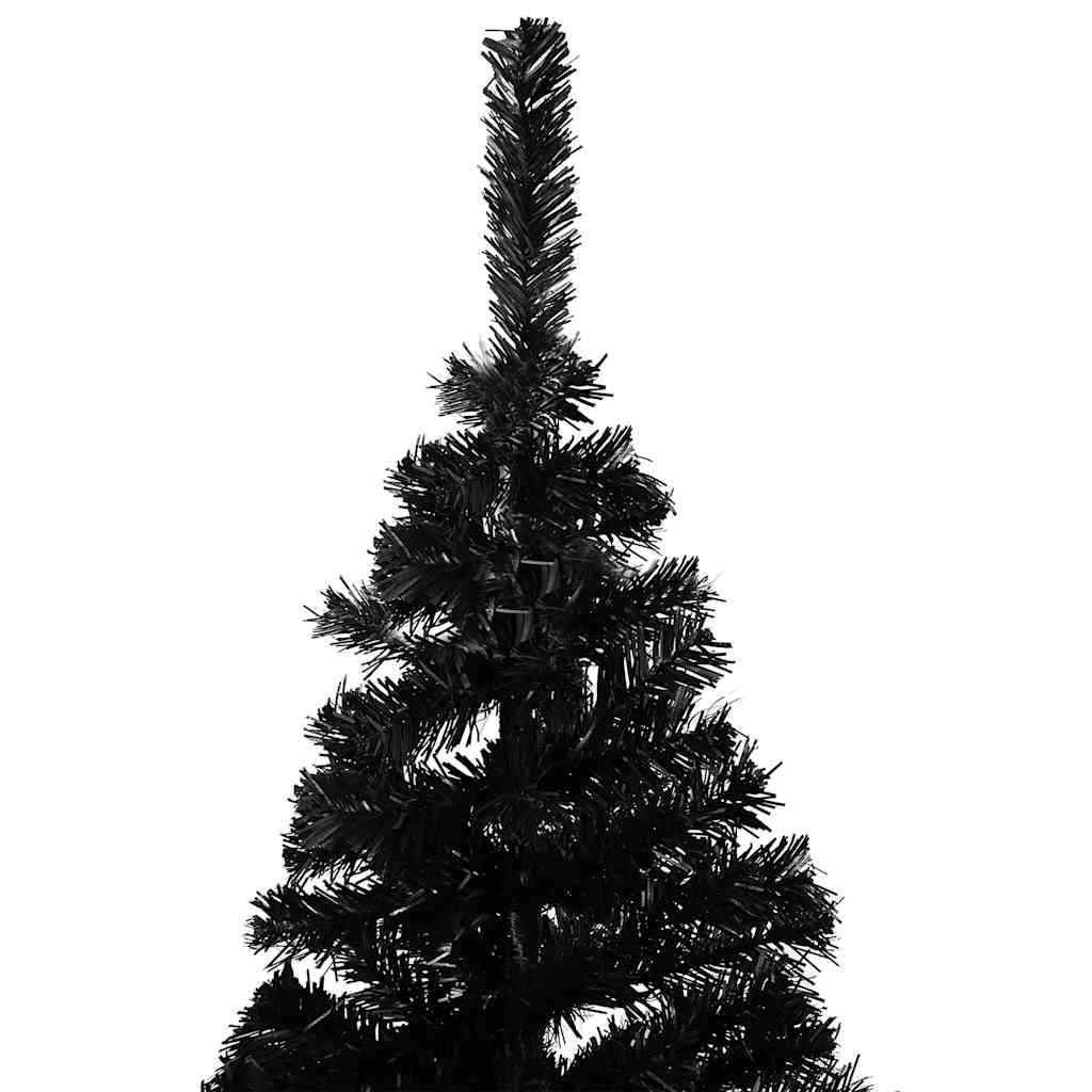 Set Albero Natale Artificiale con LED e Palline Nero 150 cm PVC  cod mxl 15681