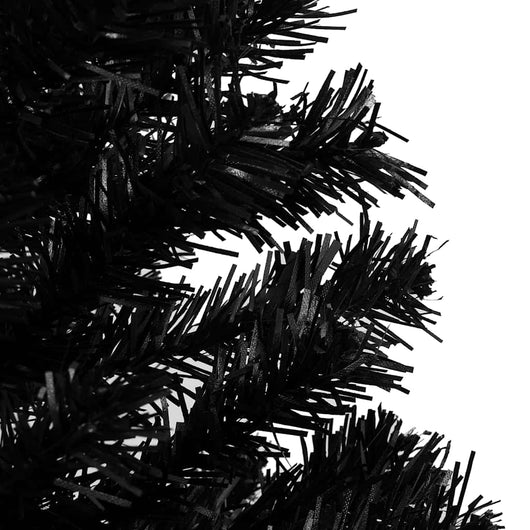 Albero di Natale Preilluminato con Palline Nero 240 cm PVC 3077678