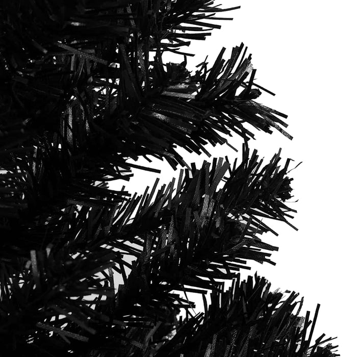 Albero di Natale Preilluminato con Palline Nero 240 cm PVC 3077678