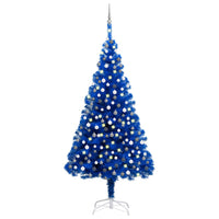 Albero di Natale Preilluminato con Palline Blu 240 cm PVCcod mxl 120774