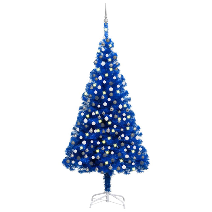 Albero di Natale Preilluminato con Palline Blu 240 cm PVCcod mxl 120774