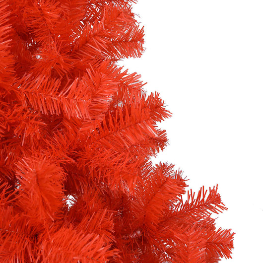 Albero di Natale Preilluminato con Palline Rosso 150 cm PVC 3077685