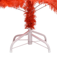 Albero di Natale Preilluminato con Palline Rosso 150 cm PVC 3077685