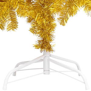 Albero di Natale Preilluminato con Palline Oro 120 cm PET 3077689