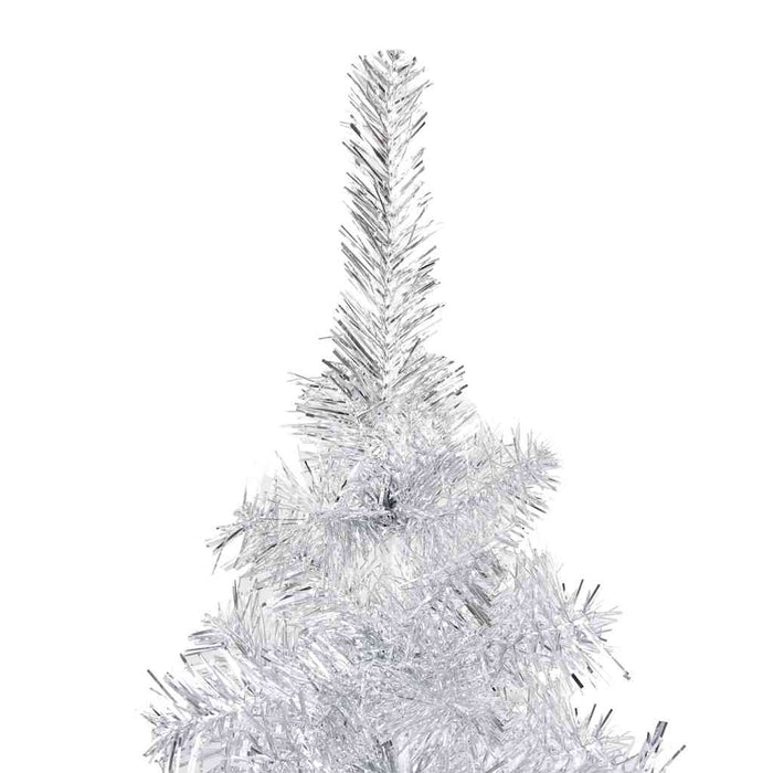 Albero di Natale Preilluminato con Palline Argento 150 cm PET 3077695