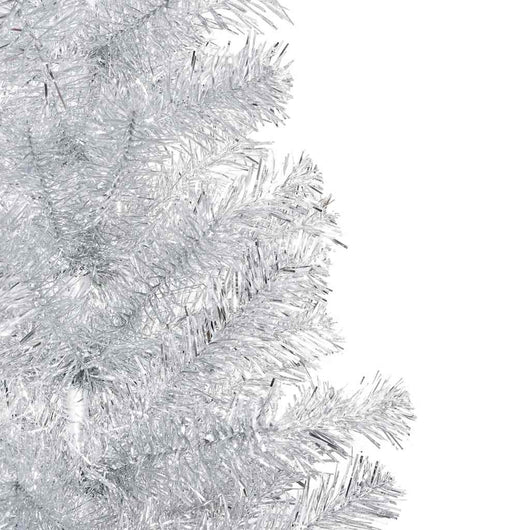 Albero di Natale Preilluminato con Palline Argento 180 cm PET 3077696