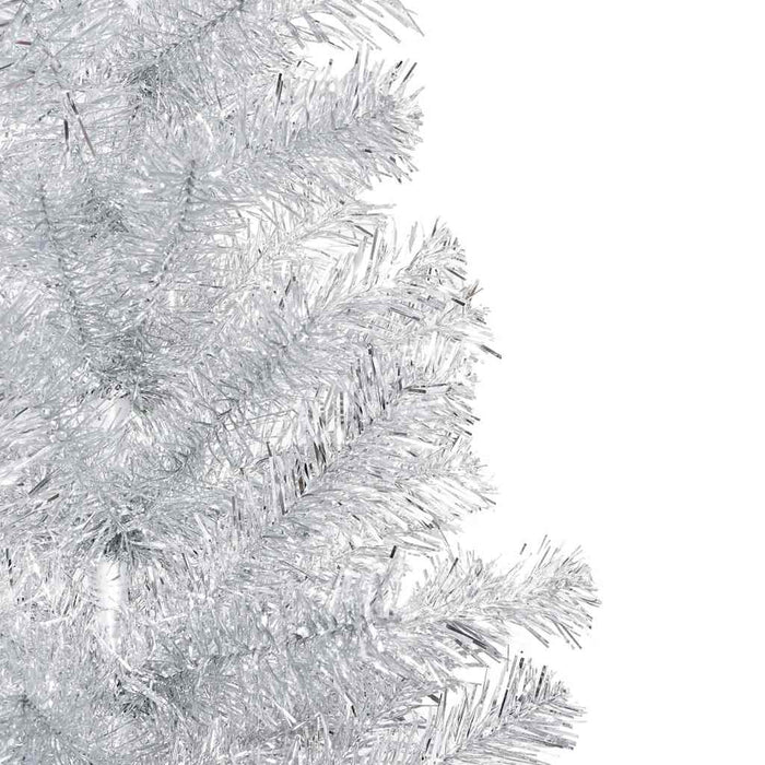 Albero di Natale Preilluminato con Palline Argento 180 cm PET 3077696