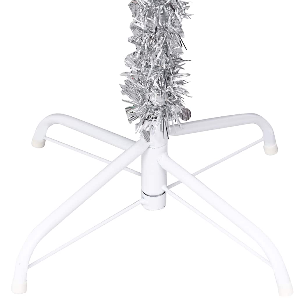Albero di Natale Preilluminato con Palline Argento 180 cm PET 3077696