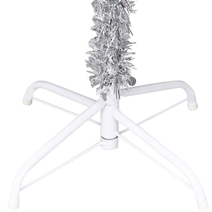 Albero di Natale Preilluminato con Palline Argento 180 cm PET 3077696