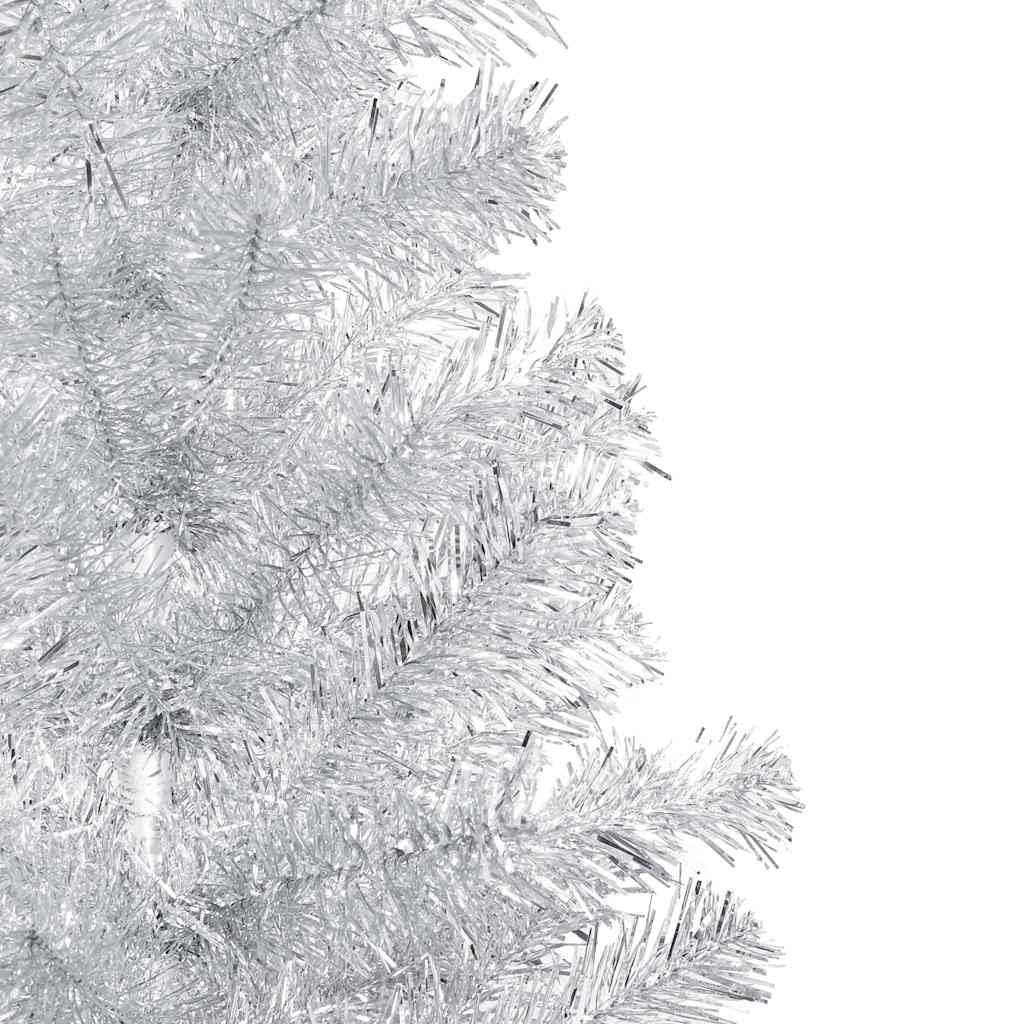 Albero di Natale Preilluminato con Palline Argento 210 cm PET 3077697