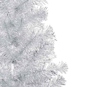 Albero di Natale Preilluminato con Palline Argento 210 cm PET 3077697