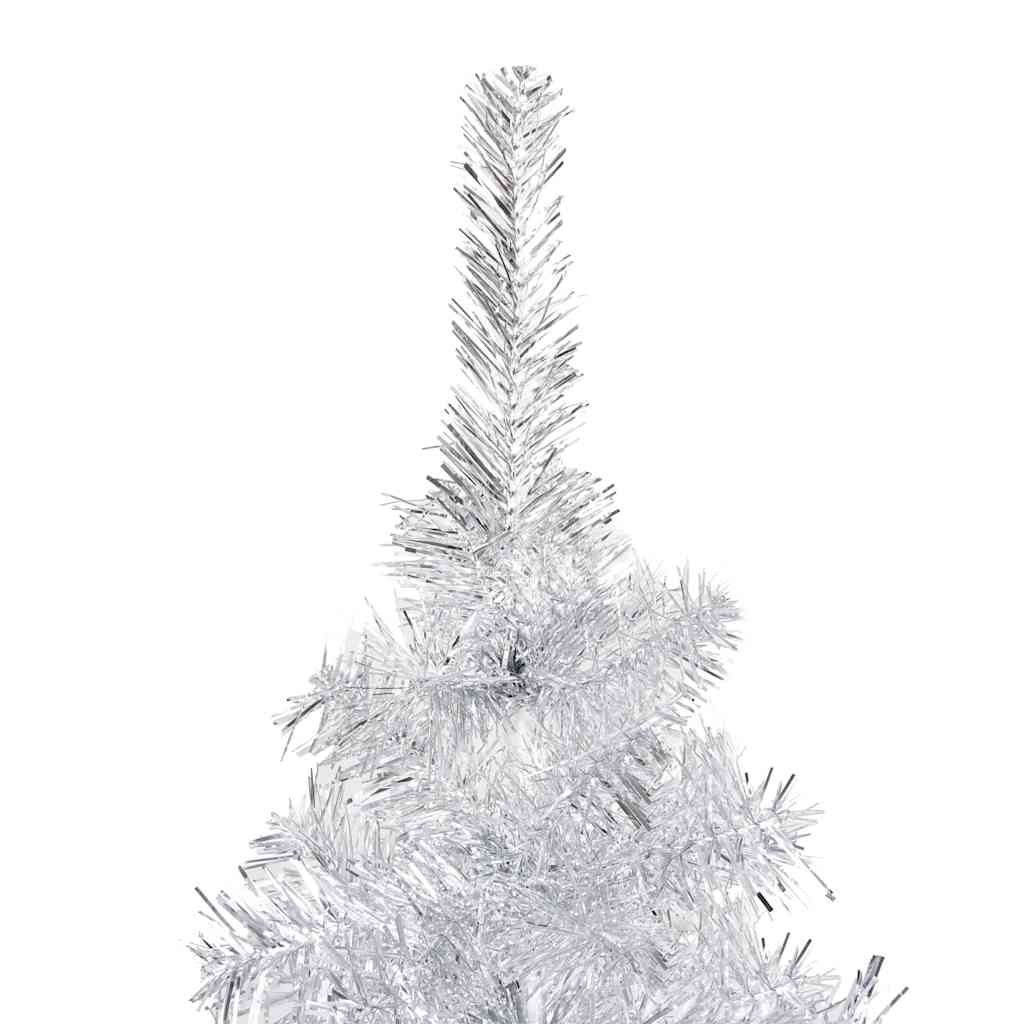 Albero di Natale Preilluminato con Palline Argento 210 cm PET 3077697