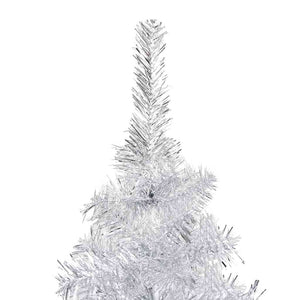 Albero di Natale Preilluminato con Palline Argento 210 cm PET 3077697