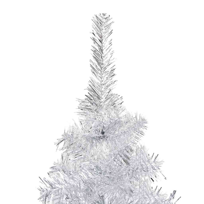 Albero di Natale Preilluminato con Palline Argento 210 cm PET 3077697