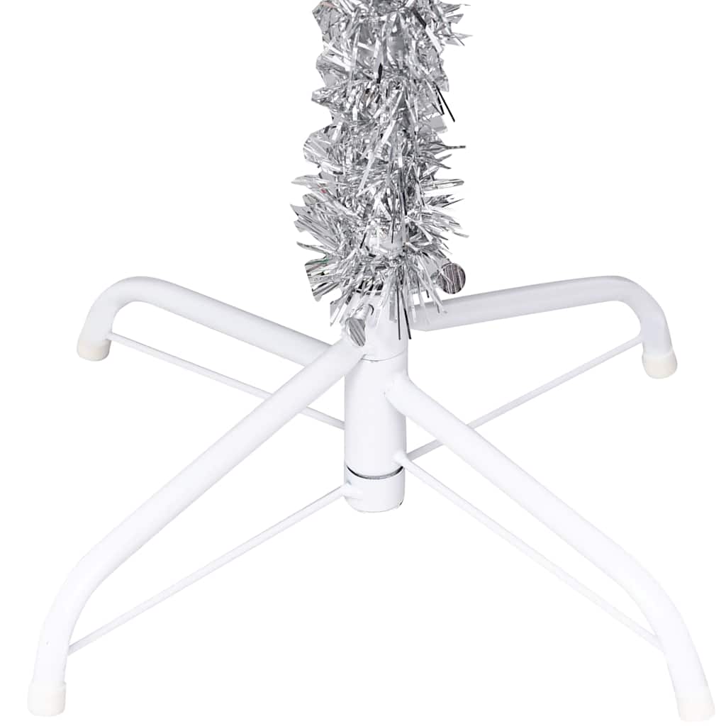 Albero di Natale Preilluminato con Palline Argento 210 cm PET 3077697