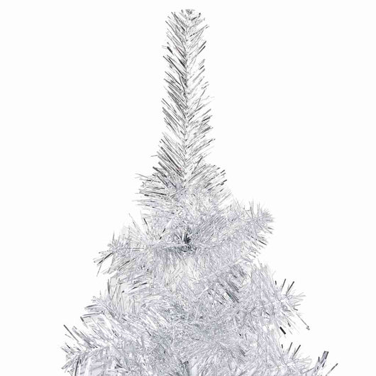 Albero di Natale Preilluminato con Palline Argento 240 cm PET 3077698