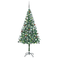Albero di Natale Preilluminato con Palline e Pigne 180 cm