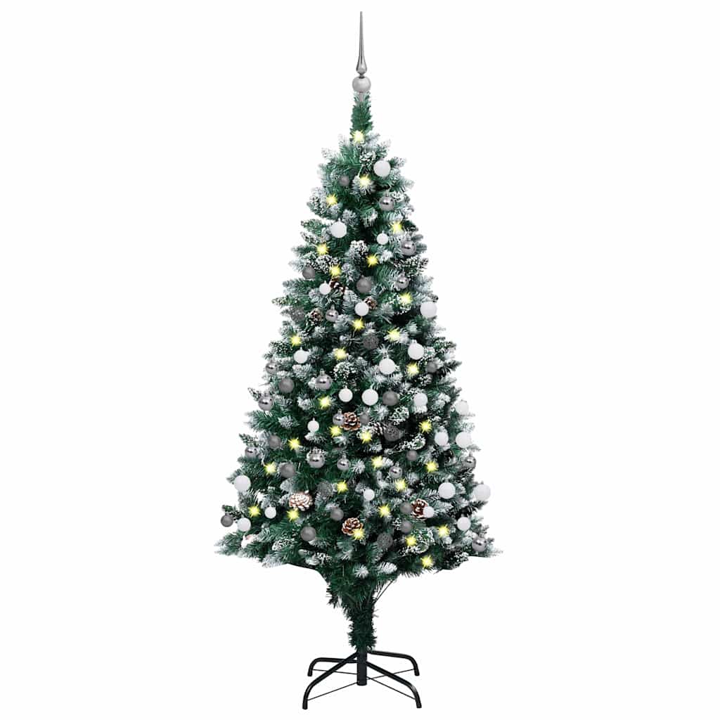 Set Albero Natale Artificiale con LED Palline e Pigne 180 cm   cod mxl 26162