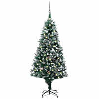 Set Albero Natale Artificiale con LED Palline e Pigne 180 cm   cod mxl 26162