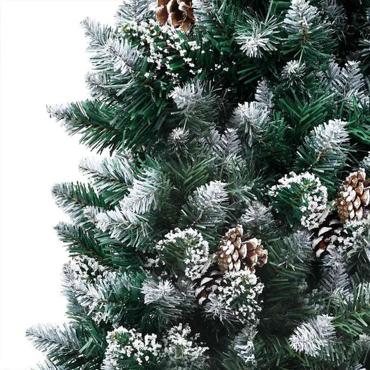 Albero di Natale Preilluminato con Palline e Pigne 210 cm 3077704