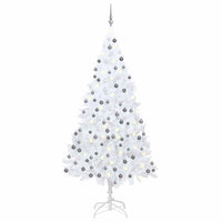 Albero di Natale Preilluminato con Palline Bianco 240 cm PVCcod mxl 96855