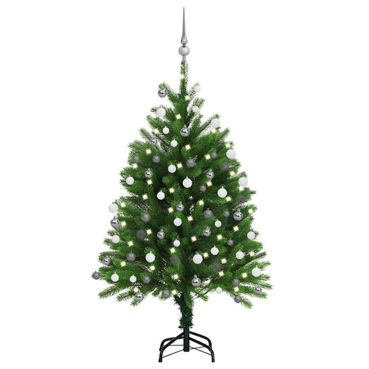 Set Albero di Natale Artificiale con LED e Palline Verde 120 cm  cod mxl 67965