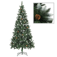 Albero di Natale Artificiale Preilluminato con Pigne 210 cm 3077748