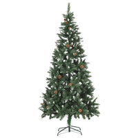 Albero di Natale Artificiale Preilluminato con Pigne 210 cm 3077748