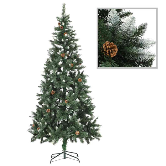 Albero di Natale Preilluminato con Palline e Pigne 210 cm 3077897