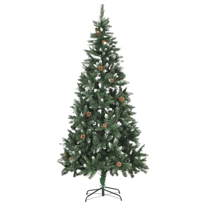 Albero di Natale Preilluminato con Palline e Pigne 210 cm 3077897