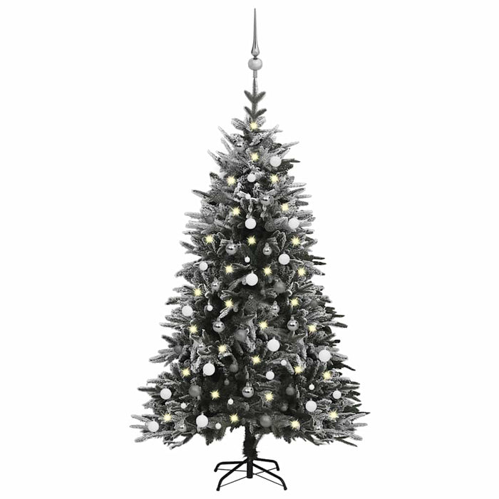 Albero Natale Artificiale con LED Palline e Neve 180cm PVC e PE cod mxl 28102