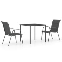 Set da Pranzo da Giardino 3 pz in Acciaio Antracite 3073475