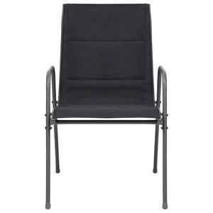 Set da Pranzo per Giardino 3 pz in Acciaio Nero 3073485