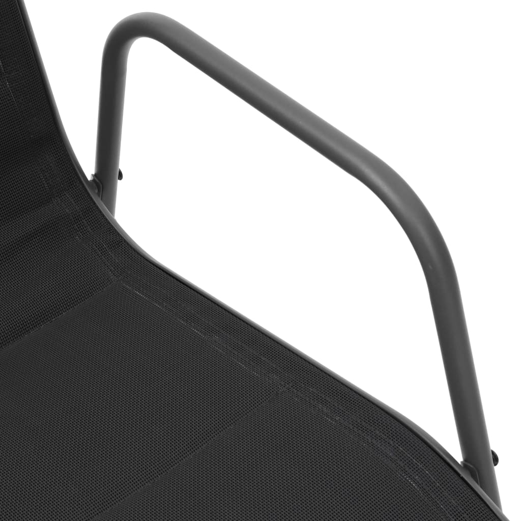 Set da Pranzo per Giardino 3 pz in Acciaio Nero 3073485