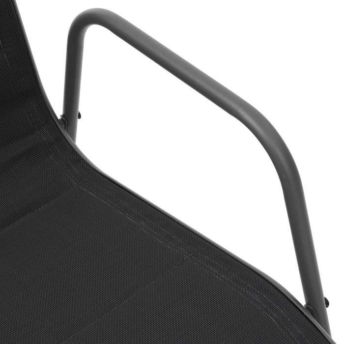 Set da Pranzo per Giardino 3 pz in Acciaio Nero 3073485