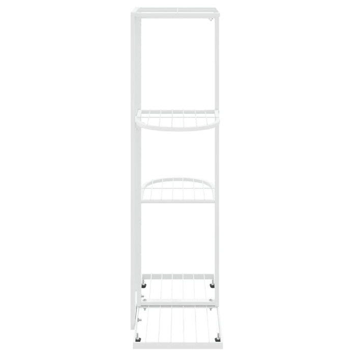 Piedistallo per Piante a 4 Piani 43x22x76 cm in Metallo Bianco