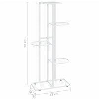 Portavaso portafiori 5 livelli 43 x 22 x 98 cm metallo bianco 02_0045161