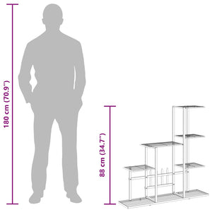 Portapiante 94,5x25x88 cm Nero in Metallo 336112