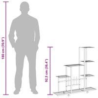 Portapiante con Ruote 94,5x25x92,5 cm Nero in Metallo 336114