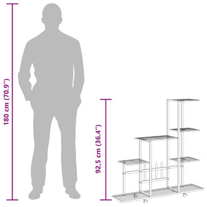 Portapiante con Ruote 94,5x25x92,5 cm Bianco in Metallo 336115