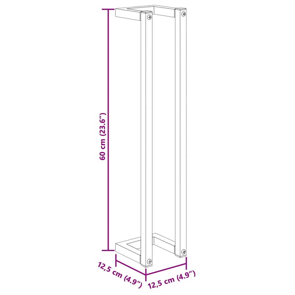 Portasciugamani Bianco 12,5x12,5x60 cm in Acciaio 336116