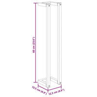 Portasciugamani Bianco 12,5x12,5x60 cm in Acciaio 336116
