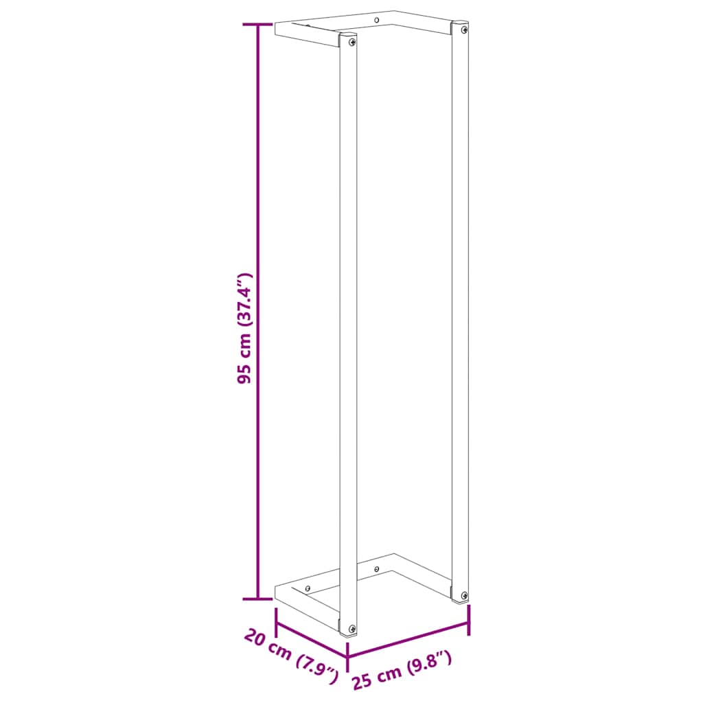 Portasciugamani Bianco 25x20x95 cm in Acciaio 336117
