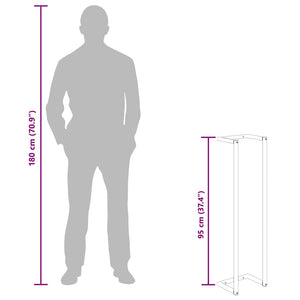 Portasciugamani Bianco 25x20x95 cm in Acciaio 336117
