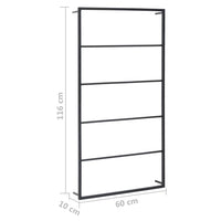 Portasciugamani Nero 60x10x116 cm in Acciaio cod mxl 63870