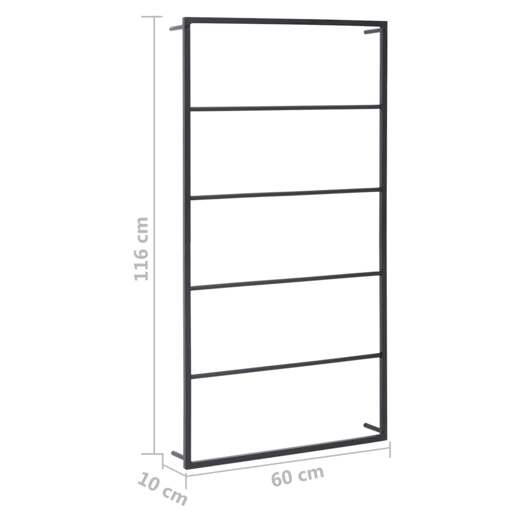 Porta asciugamani da bagno 116 cm acciaio nero 02_0001650