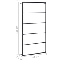 Porta asciugamani da bagno 116 cm acciaio nero 02_0001650