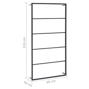 Porta asciugamani da bagno 116 cm acciaio nero 02_0001650