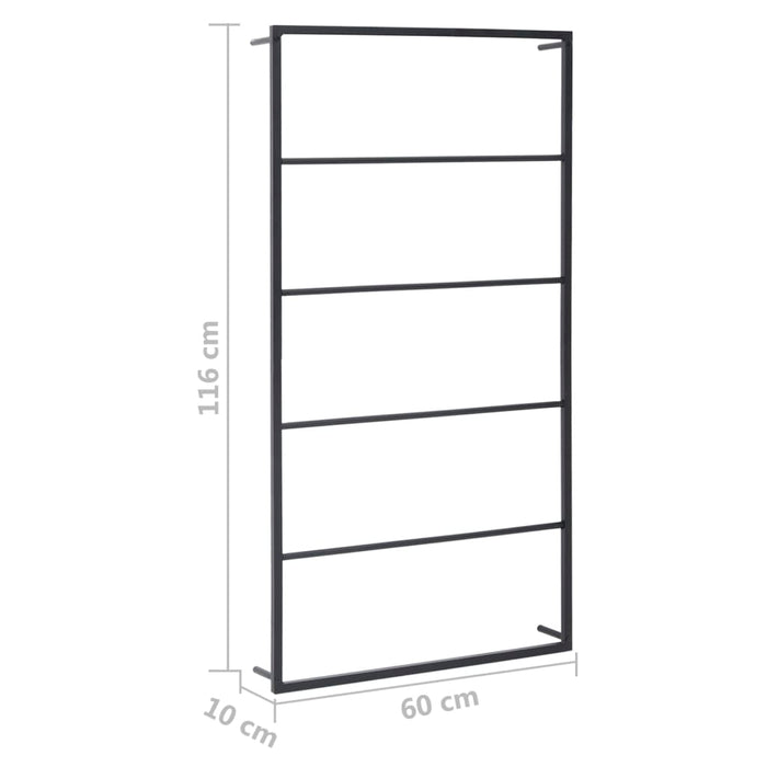 Porta asciugamani da bagno 116 cm acciaio nero 02_0001650